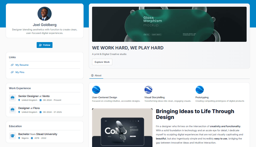 Showcase your skills, projects and achievements